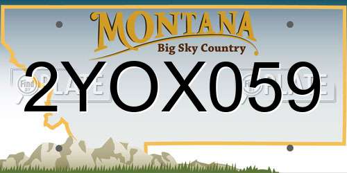 2YOX059 Montana License Plate