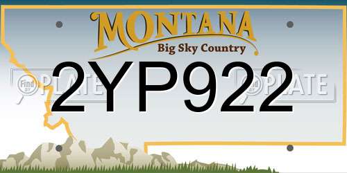 2YP922 Montana License Plate