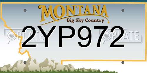 2YP972 Montana License Plate