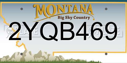 2YQB469 Montana License Plate
