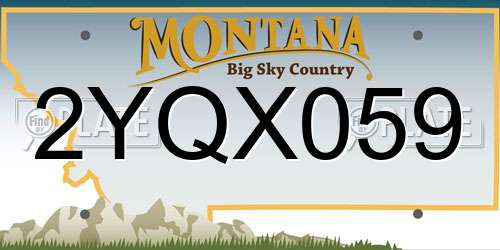 2YQX059 Montana License Plate