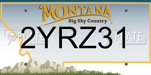 2YRZ31 Montana License Plate