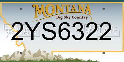 2YS6322 Montana License Plate