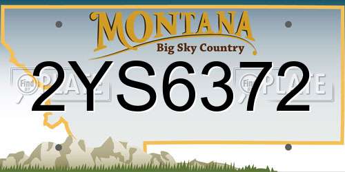 2YS6372 Montana License Plate
