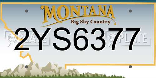 2YS6377 Montana License Plate