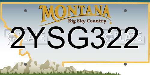 2YSG322 Montana License Plate