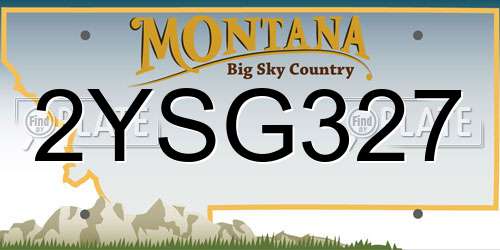 2YSG327 Montana License Plate