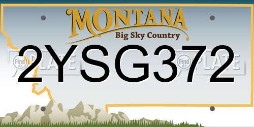 2YSG372 Montana License Plate