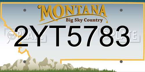 2YT5783 Montana License Plate
