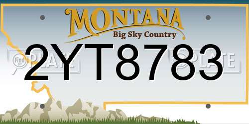 2YT8783 Montana License Plate