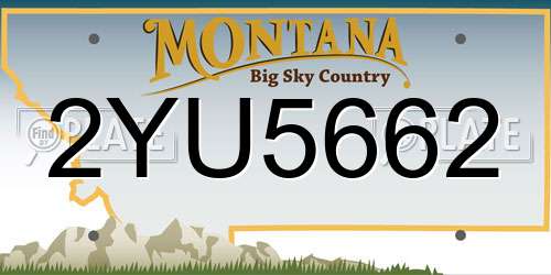 2YU5662 Montana License Plate