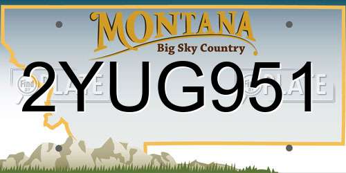 2YUG951 Montana License Plate