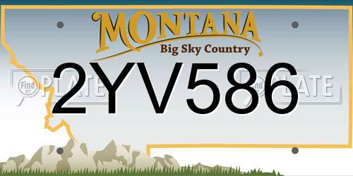 2YV586 Montana License Plate