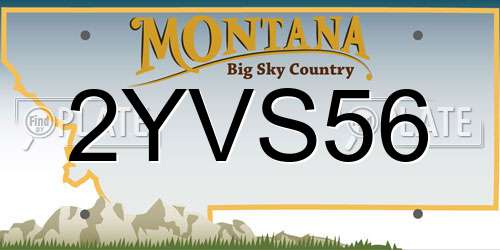 2YVS56 Montana License Plate