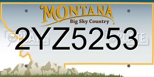 2YZ5253 Montana License Plate