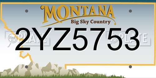 2YZ5753 Montana License Plate