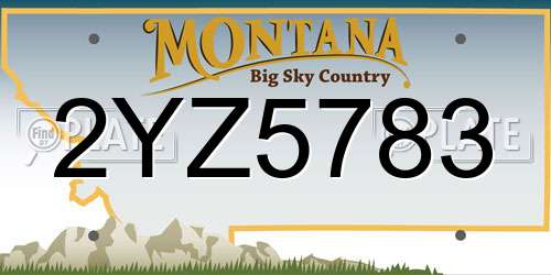 2YZ5783 Montana License Plate