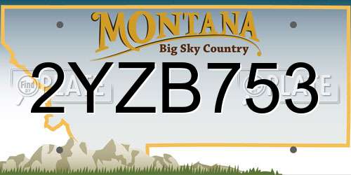 2YZB753 Montana License Plate