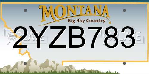 2YZB783 Montana License Plate