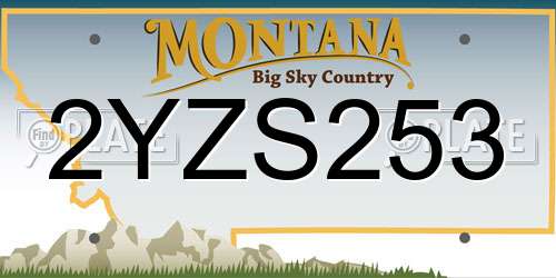 2YZS253 Montana License Plate