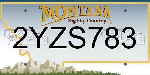 2YZS783 Montana License Plate