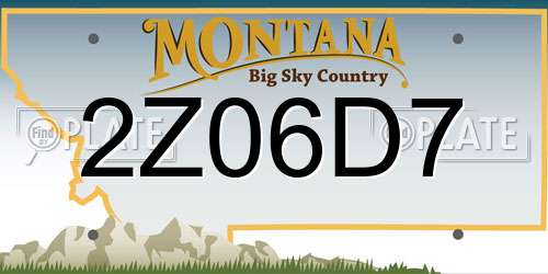 2Z06D7 Montana License Plate