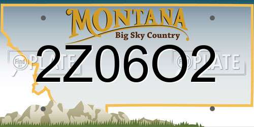 2Z06O2 Montana License Plate