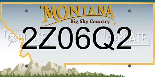 2Z06Q2 Montana License Plate