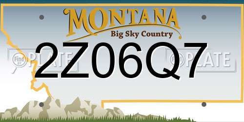 2Z06Q7 Montana License Plate