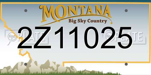 2Z11025 Montana License Plate