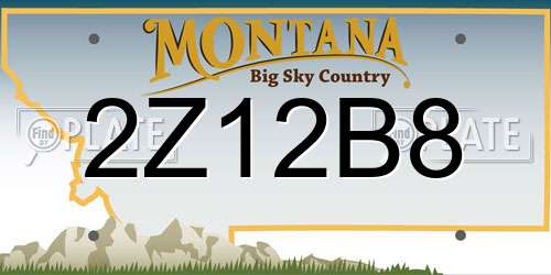 2Z12B8 Montana License Plate