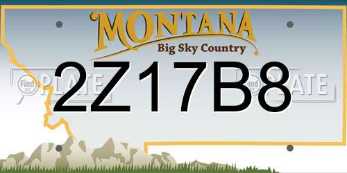 2Z17B8 Montana License Plate