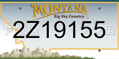2Z19155 Montana License Plate