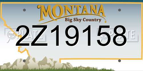 2Z19158 Montana License Plate
