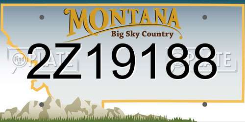2Z19188 Montana License Plate