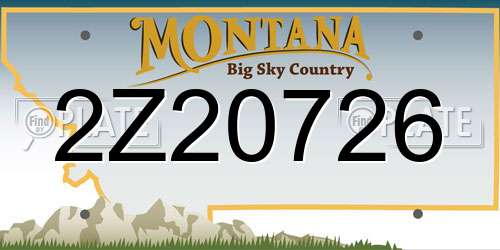 2Z20726 Montana License Plate