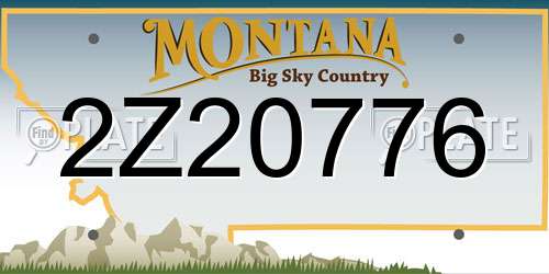 2Z20776 Montana License Plate
