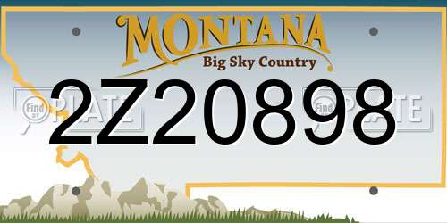2Z20898 Montana License Plate