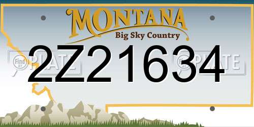 2Z21634 Montana License Plate