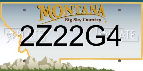 2Z22G4 Montana License Plate