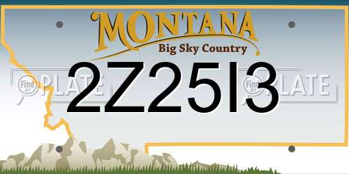 2Z25I3 Montana License Plate