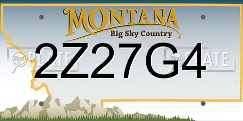 2Z27G4 Montana License Plate