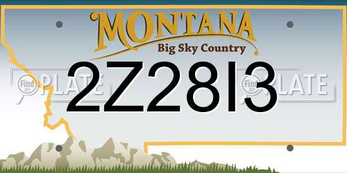2Z28I3 Montana License Plate