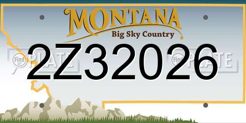 2Z32026 Montana License Plate