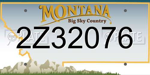 2Z32076 Montana License Plate
