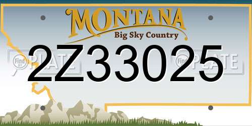 2Z33025 Montana License Plate
