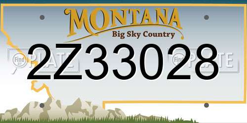 2Z33028 Montana License Plate