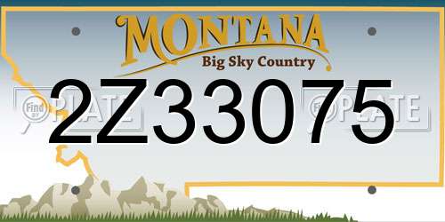 2Z33075 Montana License Plate