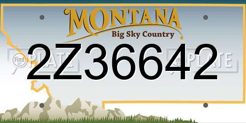 2Z36642 Montana License Plate