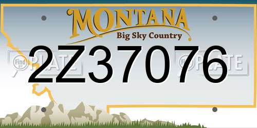 2Z37076 Montana License Plate